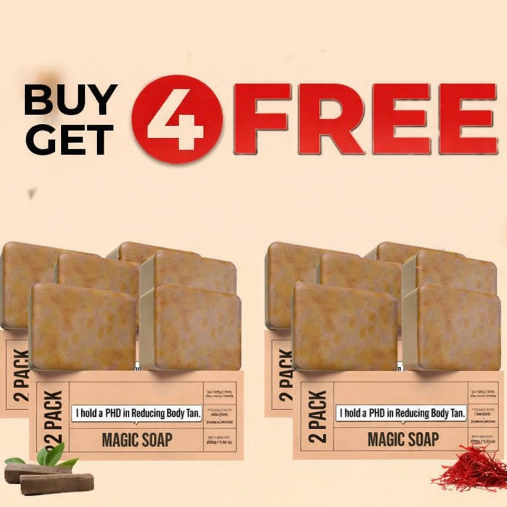 Gharwala Soaps Magic De-Tan Face Wash & Sandalwood Saffron Bath Soap | With Sandalwood, Saffron & Glutathione | Tan Removal, Brightening & Glowing Skin | Handmade & Paraben-Free | For Men & Women (BUY 4 GET 4 FREE )