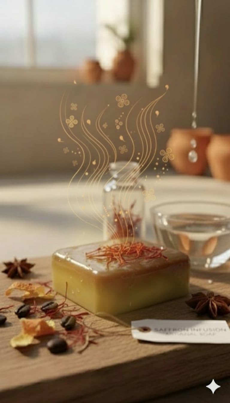 presents Magic Soap Tan Removal Sandalwood & Saffron Magic Soap For Bath (100 Gms ) | Paraben Free | Chandan & Kesar Bath| Handmade Soaps For Glowing | Skin Brightening For Men & Women